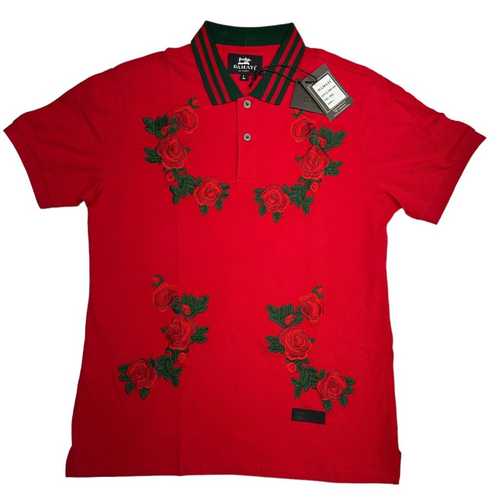 Damati Roses Pique Polo (L)